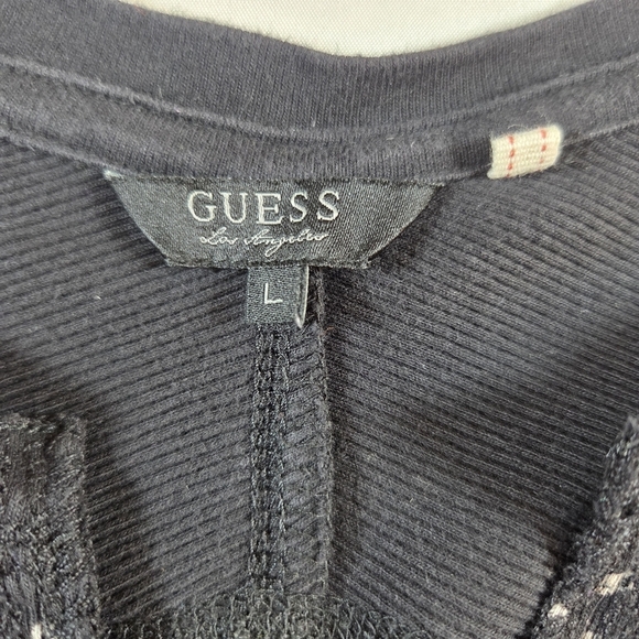 Guess Retro Style Men's Long Sleeve Tee Black Size L - Picture 7 of 7